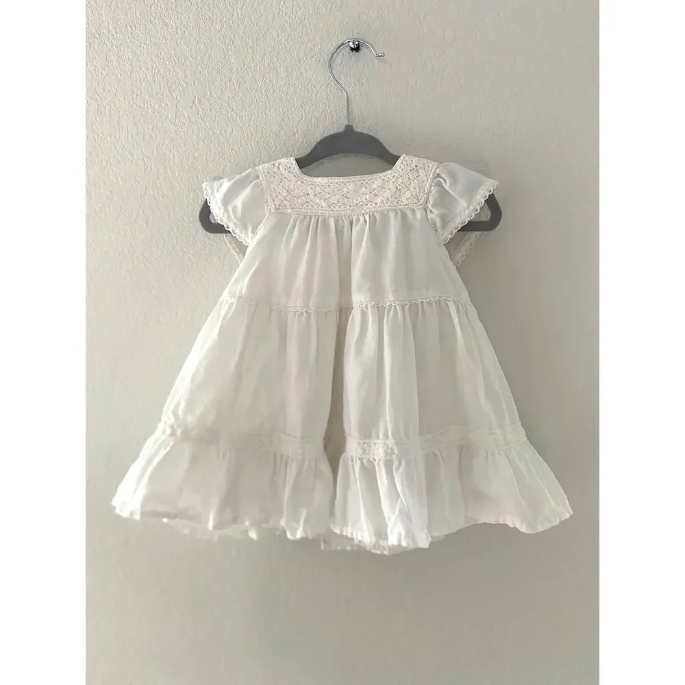 Vintage Baby Gap White Lace Dress Infant Up to 3 Months